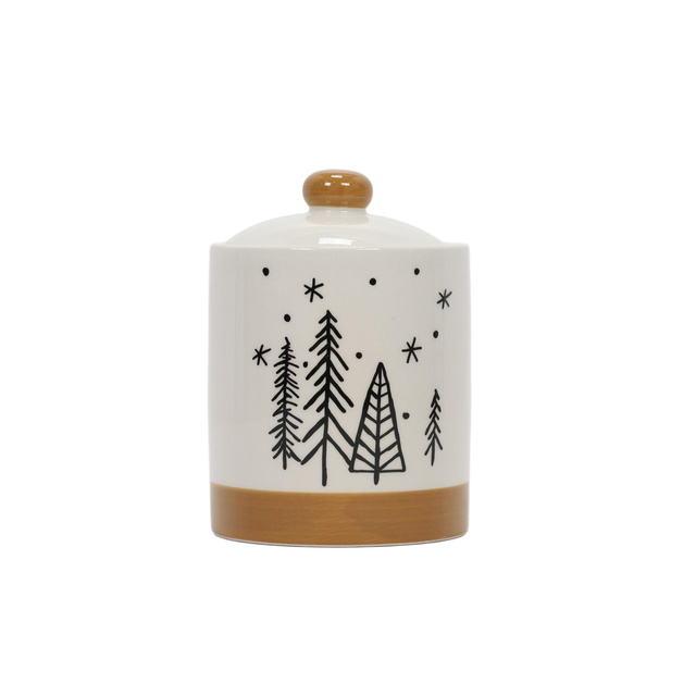 Borcan pentru biscuiți cu motiv de brăduți, Ø 10 x 14 cm