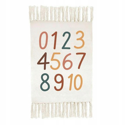 Covor copii Litere, cifre, cu franjuri, 60 x 90 cm