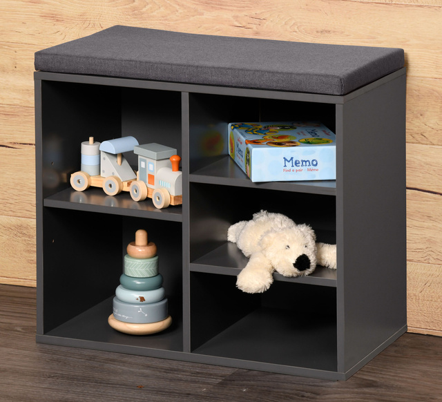 Dulap pantofi cu scaun, 5 compartimente, MDF, Kesper