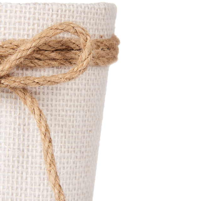 Husa pentru ghiveci impletit cu fundita de iuta, Ø 10 cm