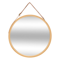 Oglindă rotundă cu ramă din bambus LOBEE, Ø 38 cm