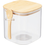 Recipiente ZUNI din sticlă cu capac, sticlă canelată