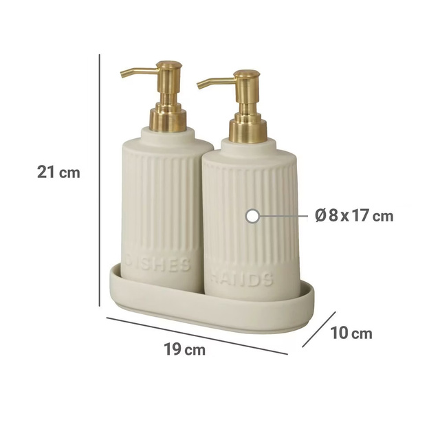 Set de dozatoare cu tavă HEIDI, 2 x 550 ml