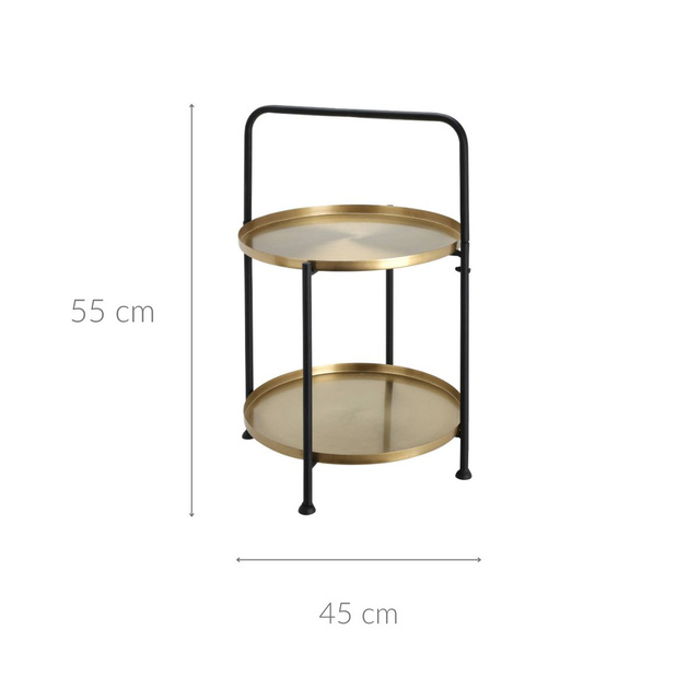 Masa laterala pentru canapea, tavi aurii, Ø 45 cm