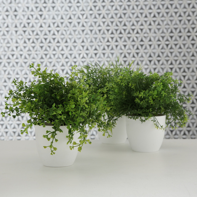 Planta artificiala in ghiveci alb, Ø 15 cm