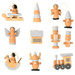 Set de jucării din lemn pentru brad, 12 buc.