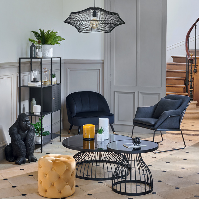 Puf din catifea matlasata ADRIANA, 38 cm