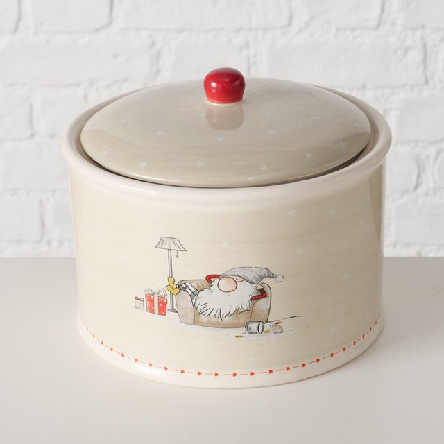 Borcan ceramic cu capac FIETE, Ø18 cm