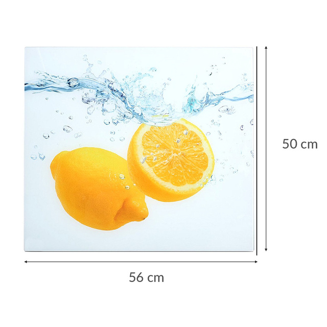 Placă de protecție din sticlă LEMON SPLASH pentru aragaz – mare, ZELLER, model 6