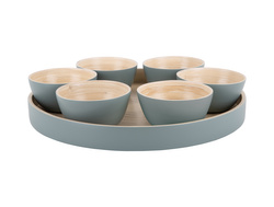 Set de boluri pentru gustări PURO 6 bucăți + tavă