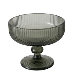 Cupa pentru  desert si  inghetata cu  nervuri, sticla  verde, 12 cm