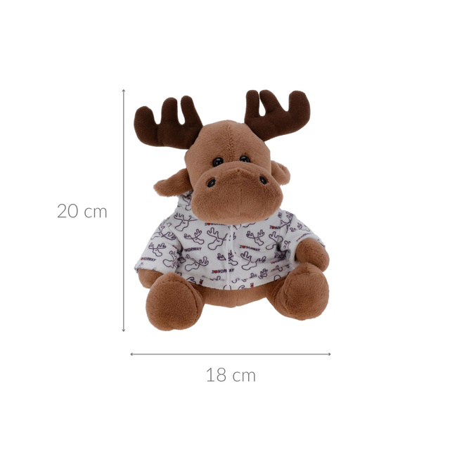 Renifer din pluș cu pulover, 20 cm