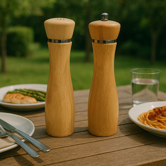Rasnita de piper si sare, bambus, 2 bucati, KESPER