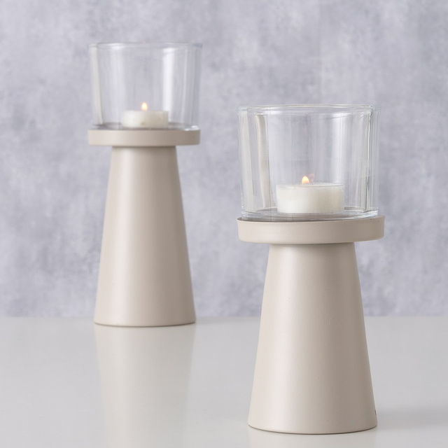 Set 2 sfeșnice moderne Pius, alb