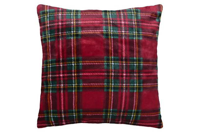 Perna de Crăciun KLAUS cu carouri scoțiene, 45 × 45 cm