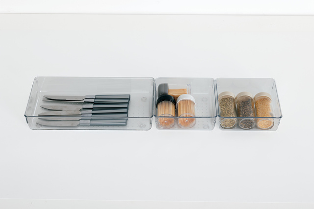 Set de 3 organizatoare pentru sertare de bucătărie PET