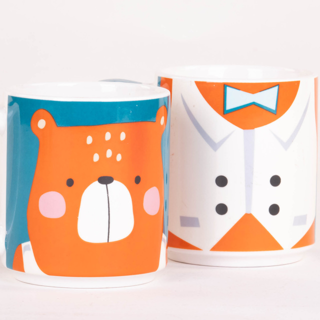 Set cadou: 2 căni din porțelan pentru copii, 2 x 265 ml