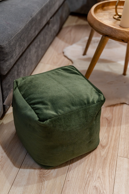 Puf tapitat cu catifea, 30 x 30 cm