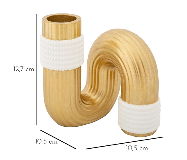 Vază în formă de undă din polirășină, înălțime 13 cm