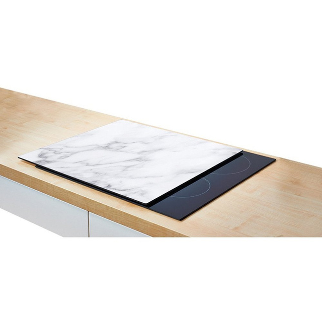 Placă de protecție din sticlă MARBLE WHITE pentru aragaz – mare, ZELLER, model 5