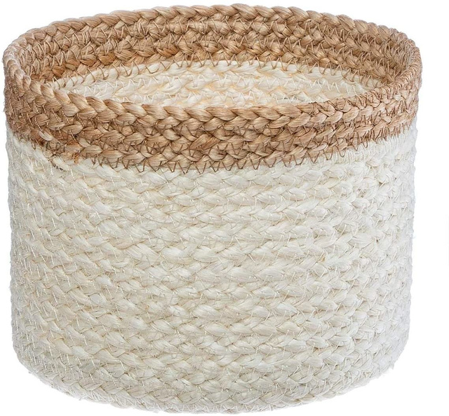 Coșuri de depozitare din iută, rotunde, 3 buc