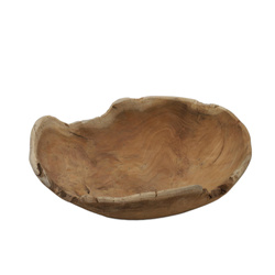 Bol decorativ din lemn de tec, diametru 30 cm