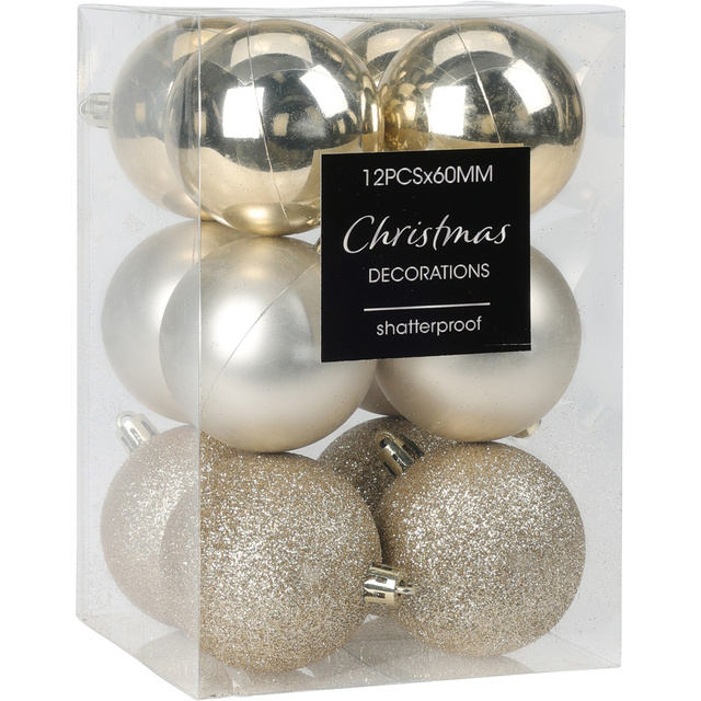Set globulete de Craciun, 12 bucati, Ø 6 cm