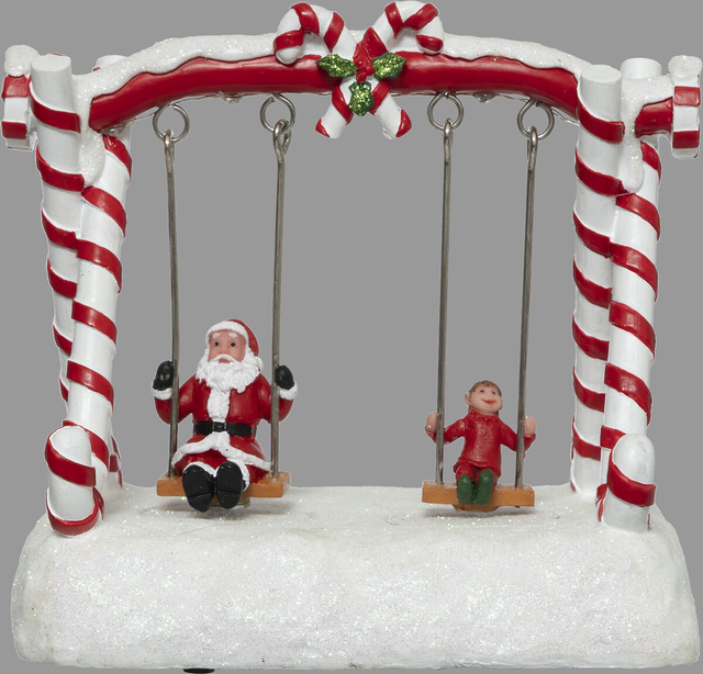 Figurina decorativa de Craciun, mobila, cu iluminare, 16 x 12,5 cm