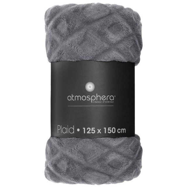 Pătură moale, cuvertură de pat LOSAN, carouri 3D, 125 x 150 cm