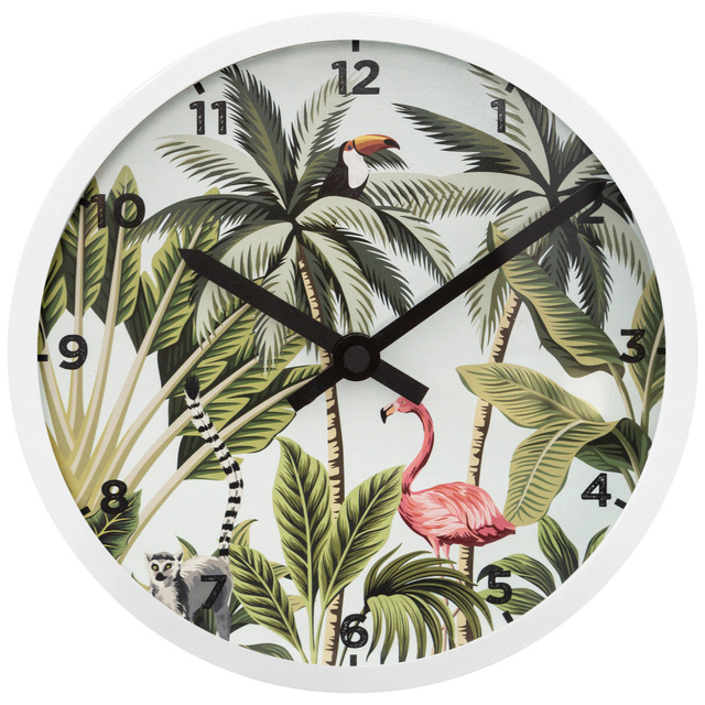 Ceas de perete TROPIC cu motiv tropical, Ø 22 cm