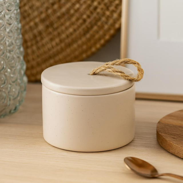 Lumânare în recipient din porțelan HELI, Ø 10 cm, bej