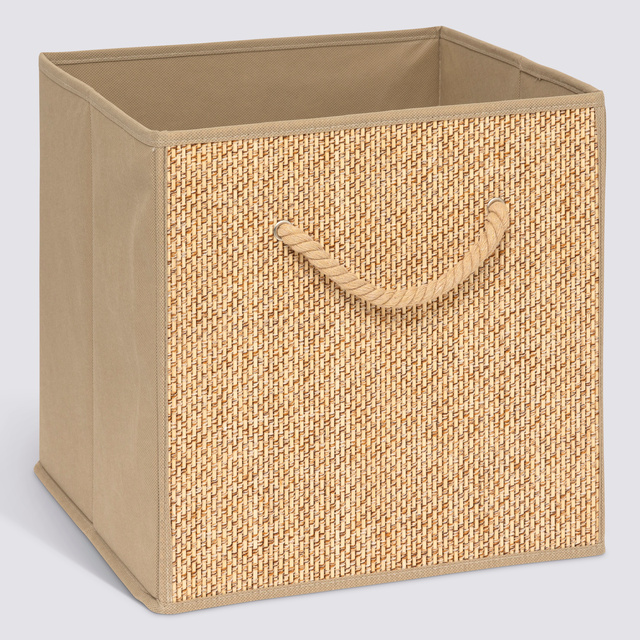 Containere textile pentru depozitarea STEMY, cu mânere, 31 x 31 x 31 cm, bej