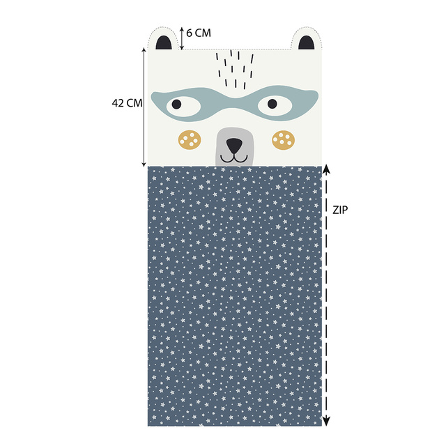 Sac de dormit pentru copii cu fermoar, 142 x 62 cm