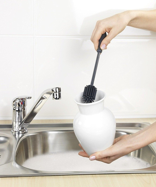 Perie de silicon pentru cupe, pahare, 25 cm, WENKO, antracit.