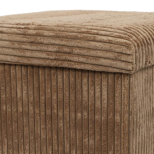 Taburet din velur-cord cu spațiu de depozitare TOBO, 38 x 38 x 38 cm