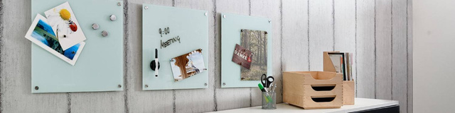 Tablă magnetică din sticlă MEMO + 3 magneți, 40x40 cm, ZELLER, gri închis