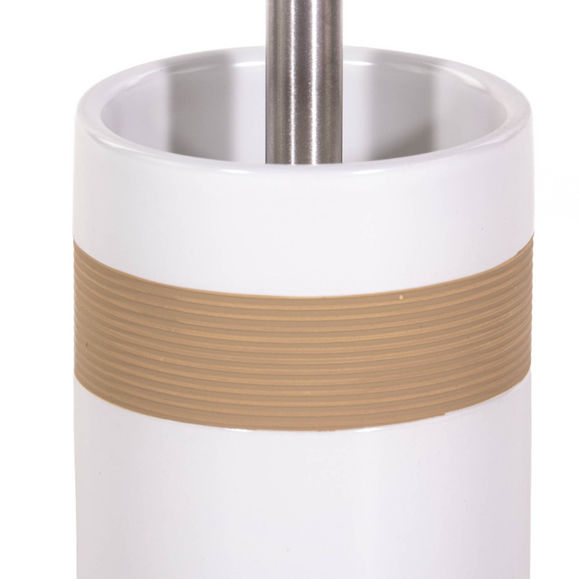 Recipient ceramic pentru perie BEIGE + perie WC