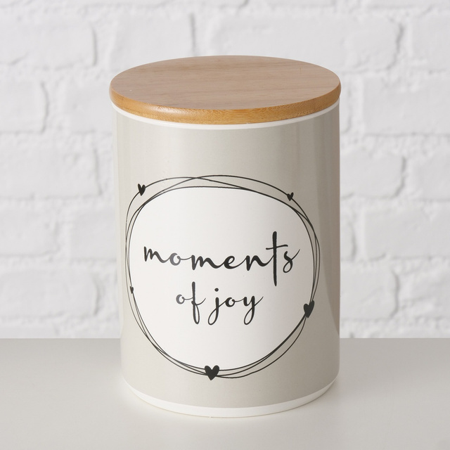 Recipient din ceramică pentru alimente, capac etanș din bambus