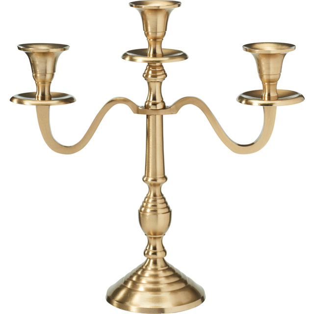 Candelabru cu trei brațe, auriu, 30 cm, model 1