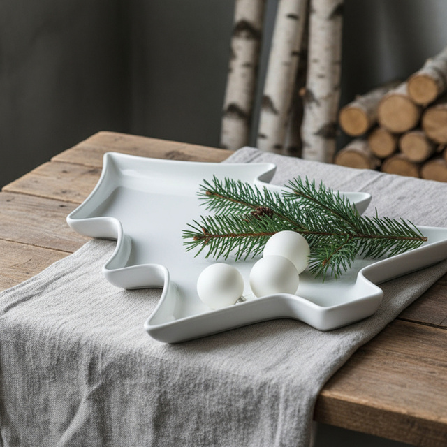 Platou pentru aperitive în formă de brad, 34 x 27 cm