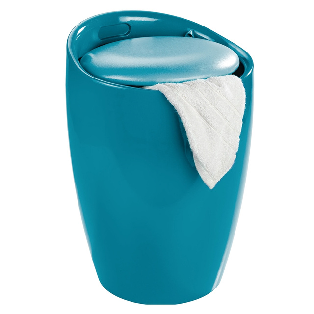 Pufa CANDY - coș de rufe, 2 în 1, WENKO, marin