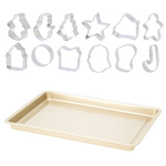 Forme pentru turtă dulce FJOLI, 13 forme de tăiat + tavă din oțel cu strat antiaderent