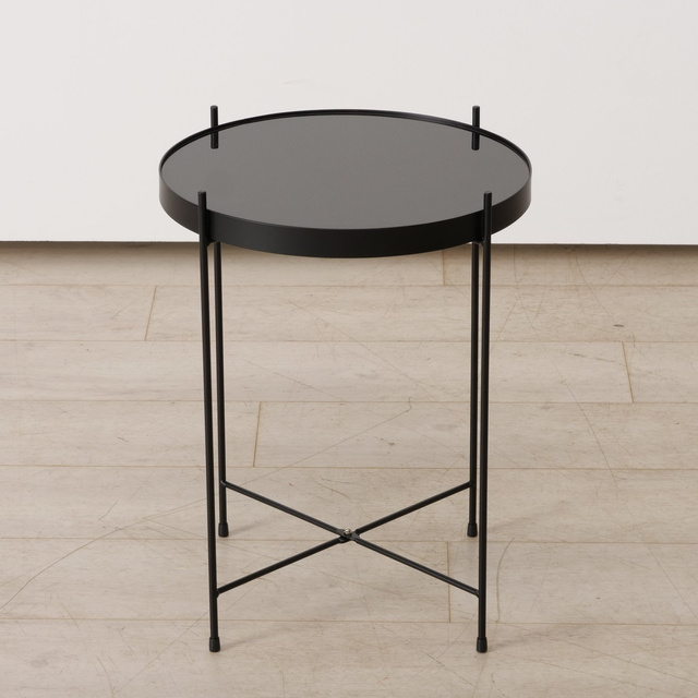 Masa metalica cu blat din sticla, SHERIN, 50 cm