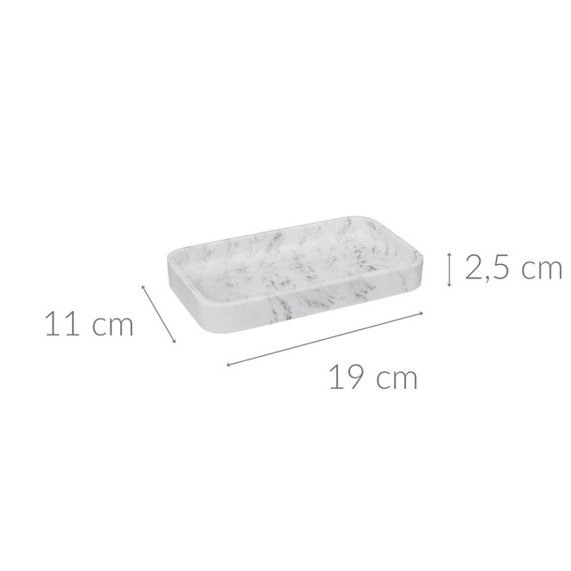 Tavă decorativă, model marmură, 19,2 x 11,3 x 2,5 cm
