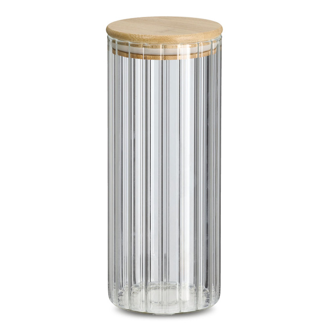Borcan cu capac din bambus GROOVES, 1100 ml
