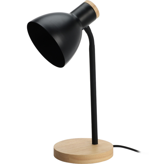 Lampa de birou in stil scandinav, baza din lemn, 14 x 36 cm