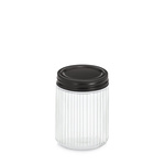 Borcan din sticlă cu capac metalic KITCHEN ESSENTIALS, sticlă striată