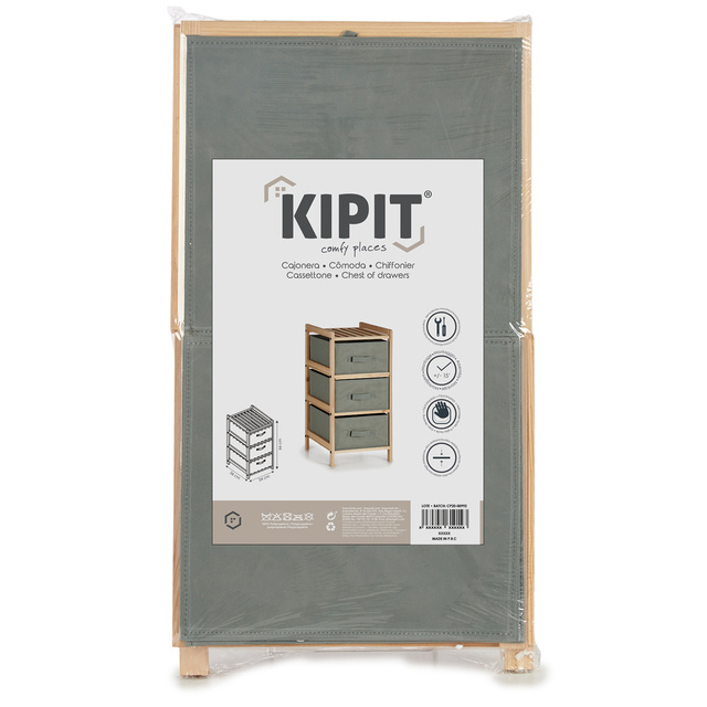 Comodă cu 3 sertare din material textil