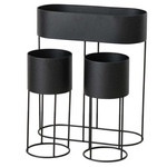 Set 3 suporturi pentru flori Aurela, negru