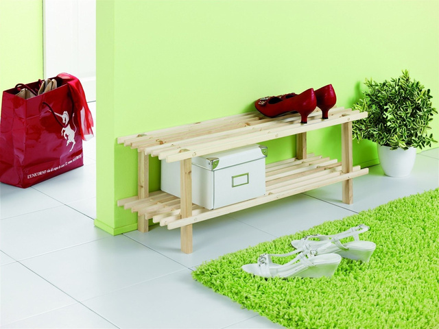 Suport din lemn pentru pantofi, încălțăminte, 2 niveluri, ZELLER